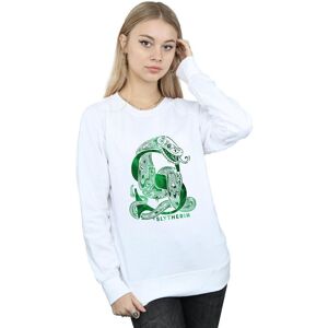 Harry Potter Women's Slytherin Snake Sweatshirt in White Size: Medium White M Harry Potter Women's Slytherin Snake Sweatshirt in White Size: Medium White M