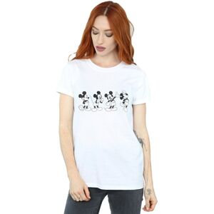 Disney Women's Mickey Mouse Four Emotions Cotton Boyfriend T-Shirt in White Size: Medium White M Disney Women's Mickey Mouse Four Emotions Cotton Boyfriend T-Shirt in White Size: Medium White M