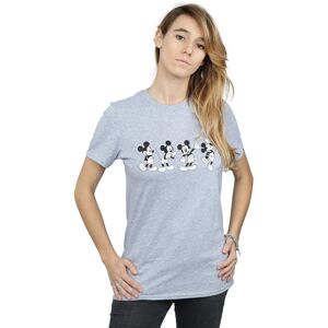 Disney Women's Mickey Mouse Four Emotions Cotton Boyfriend T-Shirt in Grey Size: Small Grey S Disney Women's Mickey Mouse Four Emotions Cotton Boyfriend T-Shirt in Grey Size: Small Grey S