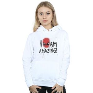 Marvel Women's Spider-Man I Am Amazing Hoodie in White Size: Medium White M Marvel Women's Spider-Man I Am Amazing Hoodie in White Size: Medium White M