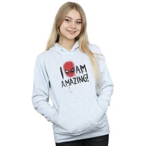 Marvel Women's Spider-Man I Am Amazing Hoodie in Grey Size: Small Grey S Marvel Women's Spider-Man I Am Amazing Hoodie in Grey Size: Small Grey S