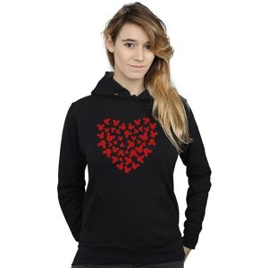 Disney Women's Mickey Mouse Heart Silhouette Hoodie in Black Size: Large Black L Disney Women's Mickey Mouse Heart Silhouette Hoodie in Black Size: Large Black L