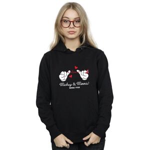 Disney Women's Mickey Mouse Love Hands Hoodie in Black Size: XL Black XL Disney Women's Mickey Mouse Love Hands Hoodie in Black Size: XL Black XL