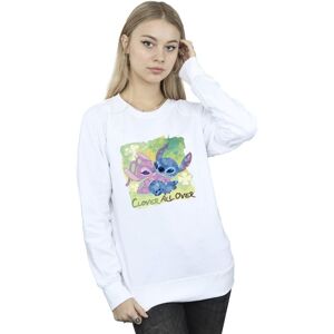 Disney Women's Lilo & Stitch St Patrick´s Day Clover Sweatshirt in White Size: XL White XL Disney Women's Lilo & Stitch St Patrick´s Day Clover Sweatshirt in White Size: XL White XL