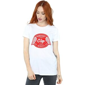 Supernatural Women's Clip Your Wings Cotton Boyfriend T-Shirt in White Size: Medium White M Supernatural Women's Clip Your Wings Cotton Boyfriend T-Shirt in White Size: Medium White M