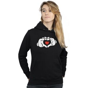 Disney Women's Mickey Mouse Heart Hands Hoodie in Black Size: XL Black XL Disney Women's Mickey Mouse Heart Hands Hoodie in Black Size: XL Black XL