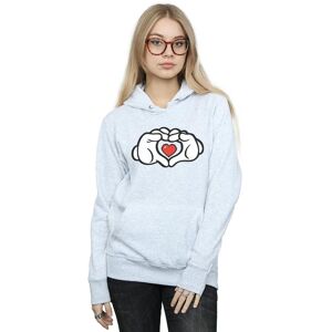 Disney Women's Mickey Mouse Heart Hands Hoodie in Grey Size: Small Grey S Disney Women's Mickey Mouse Heart Hands Hoodie in Grey Size: Small Grey S