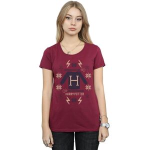 Harry Potter Women's Christmas Knit Cotton T-Shirt in Burgundy Size: 2XL Burgundy 2XL Harry Potter Women's Christmas Knit Cotton T-Shirt in Burgundy Size: 2XL Burgundy 2XL