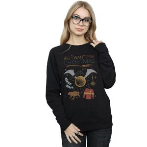 Harry Potter Women's All I Want For Christmas Sweatshirt in Black Size: Large Black L Harry Potter Women's All I Want For Christmas Sweatshirt in Black Size: Large Black L