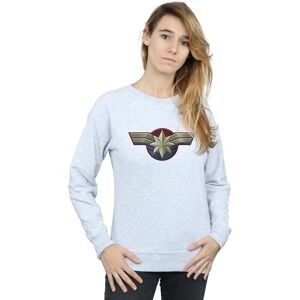 Marvel Women's Captain Chest Emblem Sweatshirt in Grey Size: 2XL Grey 2XL Marvel Women's Captain Chest Emblem Sweatshirt in Grey Size: 2XL Grey 2XL