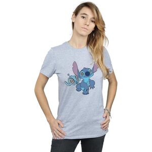 Disney Women's Lilo & Stitch Hypnotized Cotton Boyfriend T-Shirt in Grey Size: XL Grey XL Disney Women's Lilo & Stitch Hypnotized Cotton Boyfriend T-Shirt in Grey Size: XL Grey XL