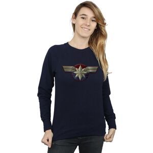 Marvel Women's Captain Chest Emblem Sweatshirt in Navy Size: Large Navy L Marvel Women's Captain Chest Emblem Sweatshirt in Navy Size: Large Navy L