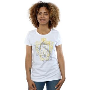 Harry Potter Women's Hufflepuff Badger Crest Cotton T-Shirt in White Size: XL White XL Harry Potter Women's Hufflepuff Badger Crest Cotton T-Shirt in White Size: XL White XL