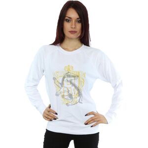 Harry Potter Women's Hufflepuff Badger Crest Sweatshirt in White Size: XL White XL Harry Potter Women's Hufflepuff Badger Crest Sweatshirt in White Size: XL White XL