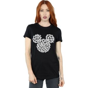Disney Women's Mickey Mouse Head Of Hands Cotton Boyfriend T-Shirt in Black Size: 3XL Black 3XL Disney Women's Mickey Mouse Head Of Hands Cotton Boyfriend T-Shirt in Black Size: 3XL Black 3XL