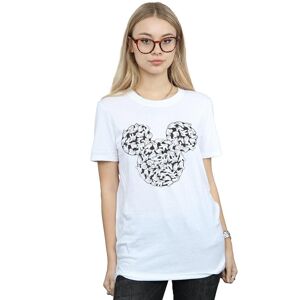Disney Women's Mickey Mouse Head Of Hands Cotton Boyfriend T-Shirt in White Size: 2XL White 2XL Disney Women's Mickey Mouse Head Of Hands Cotton Boyfriend T-Shirt in White Size: 2XL White 2XL