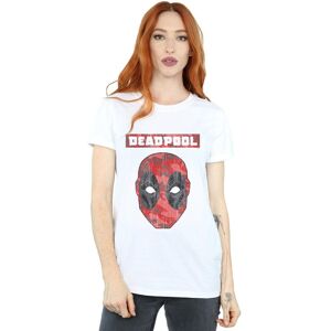 Marvel Women's Deadpool Camo Head Cotton Boyfriend T-Shirt in White Size: Small White S Marvel Women's Deadpool Camo Head Cotton Boyfriend T-Shirt in White Size: Small White S