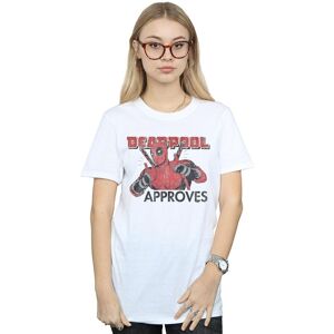 Marvel Women's Deadpool Approves Cotton Boyfriend T-Shirt in White Size: 3XL White 3XL Marvel Women's Deadpool Approves Cotton Boyfriend T-Shirt in White Size: 3XL White 3XL