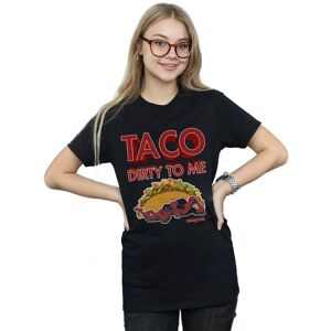 Marvel Women's Deadpool Taco Dirty To Me Cotton Boyfriend T-Shirt in Black Size: Small Black S Marvel Women's Deadpool Taco Dirty To Me Cotton Boyfriend T-Shirt in Black Size: Small Black S