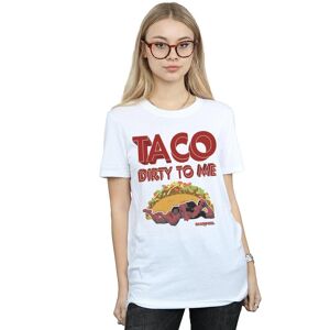 Marvel Women's Deadpool Taco Dirty To Me Cotton Boyfriend T-Shirt in White Size: 3XL White 3XL Marvel Women's Deadpool Taco Dirty To Me Cotton Boyfriend T-Shirt in White Size: 3XL White 3XL
