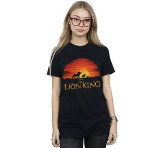 Disney Women's The Lion King Movie Sunset Logo Cotton Boyfriend T-Shirt in Black Size: 4XL Black 4XL Disney Women's The Lion King Movie Sunset Logo Cotton Boyfriend T-Shirt in Black Size: 4XL Black 4XL