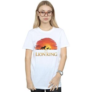 Disney Women's The Lion King Movie Sunset Logo Cotton Boyfriend T-Shirt in White Size: 3XL White 3XL Disney Women's The Lion King Movie Sunset Logo Cotton Boyfriend T-Shirt in White Size: 3XL White 3XL