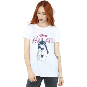 Disney Women's Mulan Magnolia Line Cotton Boyfriend T-Shirt in White Size: Large White L Disney Women's Mulan Magnolia Line Cotton Boyfriend T-Shirt in White Size: Large White L