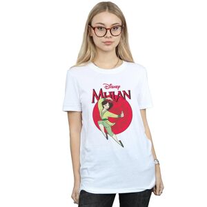 Disney Women's Mulan Dragon Circle Cotton Boyfriend T-Shirt in White Size: 5XL White 5XL Disney Women's Mulan Dragon Circle Cotton Boyfriend T-Shirt in White Size: 5XL White 5XL