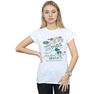 Disney Women's Three Little Pigs Who´s Afraid Of The Big Bad Wolf Cotton T-Shirt in White Size: Large White L Disney Women's Three Little Pigs Who´s Afraid Of The Big Bad Wolf Cotton T-Shirt in White Size: Large White L