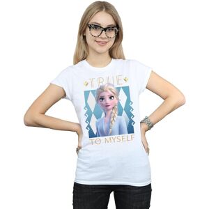Disney Women's Frozen 2 Elsa True To Myself Cotton T-Shirt in White Size: Large White L Disney Women's Frozen 2 Elsa True To Myself Cotton T-Shirt in White Size: Large White L