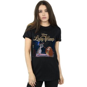 Disney Women's Lady & The Tramp Homage Cotton Boyfriend T-Shirt in Black Size: Small Black S Disney Women's Lady & The Tramp Homage Cotton Boyfriend T-Shirt in Black Size: Small Black S