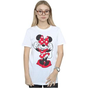 Disney Women's Minnie Mouse Bow Eyes Cotton Boyfriend T-Shirt in White Size: XL White XL Disney Women's Minnie Mouse Bow Eyes Cotton Boyfriend T-Shirt in White Size: XL White XL