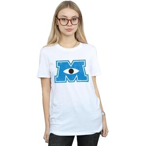 Disney Women's Monsters University Monster M Cotton Boyfriend T-Shirt in White Size: Large White L Disney Women's Monsters University Monster M Cotton Boyfriend T-Shirt in White Size: Large White L