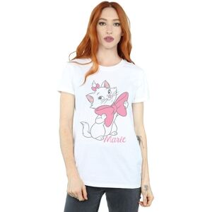 Disney Women's Aristocats Marie Bow Cotton Boyfriend T-Shirt in White Size: XL White XL Disney Women's Aristocats Marie Bow Cotton Boyfriend T-Shirt in White Size: XL White XL