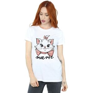Disney Women's The Aristocats Marie Sketch Face Cotton Boyfriend T-Shirt in White Size: 2XL White 2XL Disney Women's The Aristocats Marie Sketch Face Cotton Boyfriend T-Shirt in White Size: 2XL White 2XL