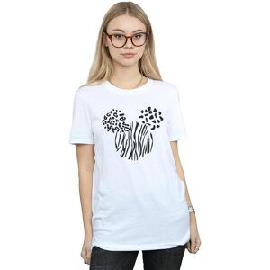 Disney Women's Mickey Mouse Animal Cotton Boyfriend T-Shirt in White Size: Small White S Disney Women's Mickey Mouse Animal Cotton Boyfriend T-Shirt in White Size: Small White S
