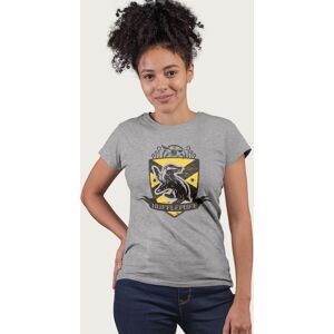 Harry Potter Women's Hufflepuff Quidditch Distressed Shield T-Shirt in Mid Grey Size: 2XL Mid Grey 2XL Harry Potter Women's Hufflepuff Quidditch Distressed Shield T-Shirt in Mid Grey Size: 2XL Mid Grey 2XL