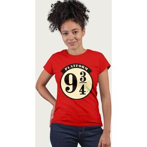 Harry Potter Women's Platform Nine & Three Quarters T-Shirt in Red Size: Medium Red M Harry Potter Women's Platform Nine & Three Quarters T-Shirt in Red Size: Medium Red M