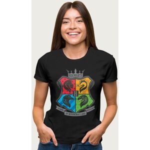 Harry Potter Women's Hogwarts School Of Witchcraft & Wizardry Mascots T-Shirt in Black Size: Small Black S Harry Potter Women's Hogwarts School Of Witchcraft & Wizardry Mascots T-Shirt in Black Size: Small Black S
