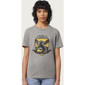 Harry Potter Women's Hufflepuff Quidditch Distressed Shield Relaxed Fit T-Shirt in Mid Grey Size: Medium Mid Grey M Harry Potter Women's Hufflepuff Quidditch Distressed Shield Relaxed Fit T-Shirt in Mid Grey Size: Medium Mid Grey M