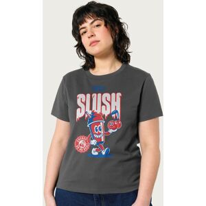 Stranger Things Women's Cherry Slush Red Blue Dr. Alexei Drink Relaxed Fit T-Shirt in Charcoal Size: Medium Charcoal M Stranger Things Women's Cherry Slush Red Blue Dr. Alexei Drink Relaxed Fit T-Shirt in Charcoal Size: Medium Charcoal M