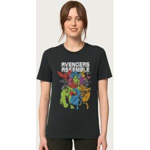 Marvel Women's Avengers Assemble Comic Book Colour Art Relaxed Fit T-Shirt in Black Size: XL Black XL Marvel Women's Avengers Assemble Comic Book Colour Art Relaxed Fit T-Shirt in Black Size: XL Black XL