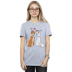 Disney Women's The Aristocats We Go Together Cotton Boyfriend T-Shirt in Grey Size: 3XL Grey 3XL Disney Women's The Aristocats We Go Together Cotton Boyfriend T-Shirt in Grey Size: 3XL Grey 3XL