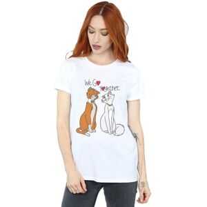 Disney Women's The Aristocats We Go Together Cotton Boyfriend T-Shirt in White Size: 5XL White 5XL Disney Women's The Aristocats We Go Together Cotton Boyfriend T-Shirt in White Size: 5XL White 5XL