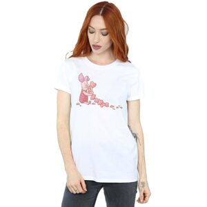 Disney White Boyfriend T-Shirt with Winnie The Pooh Piglet Hearts Disney White Boyfriend T-Shirt with Winnie The Pooh Piglet Hearts