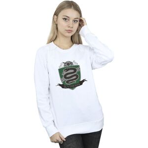 Harry Potter Women's Slytherin Chest Badge Sweatshirt in White Size: Small White S Harry Potter Women's Slytherin Chest Badge Sweatshirt in White Size: Small White S