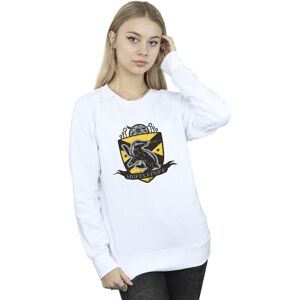 Harry Potter Women's Hufflepuff Chest Badge Sweatshirt in White Size: Large White L Harry Potter Women's Hufflepuff Chest Badge Sweatshirt in White Size: Large White L