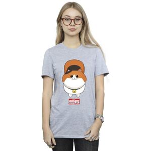 Disney Women's Big Hero 6 Baymax Kitten Face Cotton Boyfriend T-Shirt in Grey Size: Small Grey S Disney Women's Big Hero 6 Baymax Kitten Face Cotton Boyfriend T-Shirt in Grey Size: Small Grey S