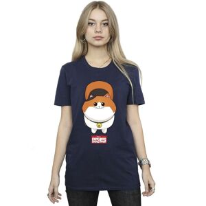 Disney Women's Big Hero 6 Baymax Kitten Face Cotton Boyfriend T-Shirt in Navy Size: Small Navy S Disney Women's Big Hero 6 Baymax Kitten Face Cotton Boyfriend T-Shirt in Navy Size: Small Navy S