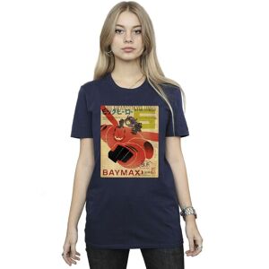 Disney Women's Big Hero 6 Baymax Flying Baymax Newspaper Cotton Boyfriend T-Shirt in Navy Size: XL Navy XL Disney Women's Big Hero 6 Baymax Flying Baymax Newspaper Cotton Boyfriend T-Shirt in Navy Size: XL Navy XL